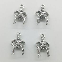 80pcs sumo wrestler antique silver charms pendants Jewellery DIY Necklace Bracelet Earrings accessories 19*12mm Customise generation delivery