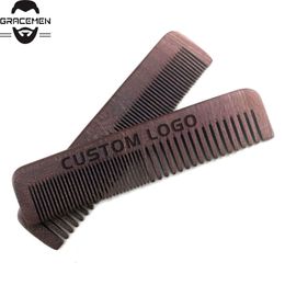 MOQ 100pcs Natural Red Wood Beard /Hair Comb Fine & Wide Teeth Style For Men And Women