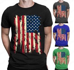 Wholesale Mens Designer t shirts 2019 Independence USA Flag T-shirt Men tshirt Print Striped American Flag Short Sleeve Mens T-Shirt Top Tee