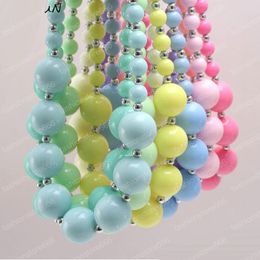 New Arrivel Solid Colour Candy Acrylic Kid Chunky Beads Necklace Fashion Bubblegume Bead Chunky Necklace Jewellery Baby Kid Girl