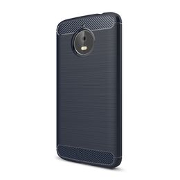 JOFLO Phone Cover Case for MOTO E4 Plus Brushed skid-proof Carbon Fibre TPU Cases