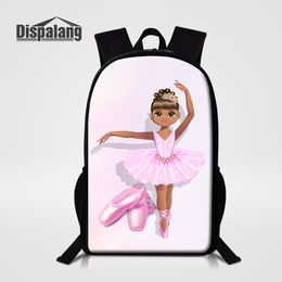 Women Cute Backpack For Travelling 16 Inch School Bags For Girls Fashion Rucksack Ballet Printing Children Bookbags Kids Daily Bagpack Rugzak