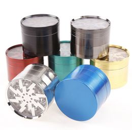 The latest 63X48MM size Aluminium alloy material 4-layer lightning smoke grinder window grinder smoker