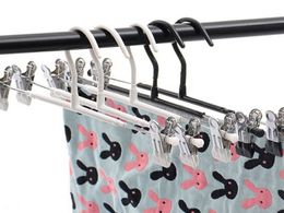 100 pieces of new metal hangers, white and black clip, upright column hangers, trousers and skirts, children's wear and adult we