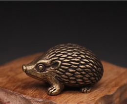 Antique Bronze Little Hedgehog Pure Copper Antique Small Ornaments Tea Pet Ancient Method Precision Cast Lively Retro Pudding