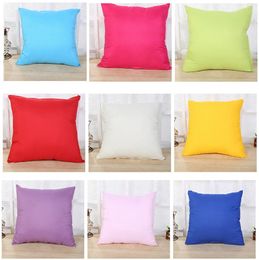 New 45 * 45CM Home Sofa Throw Pillowcase Pure Colour Polyester White Pillow Cover Cushion Cover Pillow Case Blank christmas Decor Gift IB272