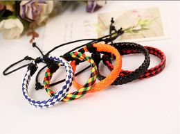 simple woven PU Leather Bracelets & Bangles for man woman Charm Wristband