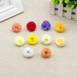 LOT 10PCS 4cm Carnation Aritificial Flower Heads Mother's Day Valentine's Day Gift Box Packaging Decoration DIY Handmade Crafts