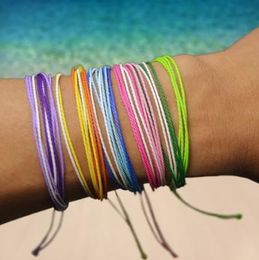 Multilayer Wax Thread Woven Bracelet Handmade Woven Friendship Bracelet Wax String Boho Bracelets Adjustable Braided Lucky Bracelets