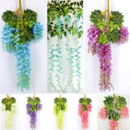 110cm Artificial Flowers Wedding Decorations For Strip Wisteria Simulation Long Silk Plant Garden Party Birthday Flowers Wreaths XD21511