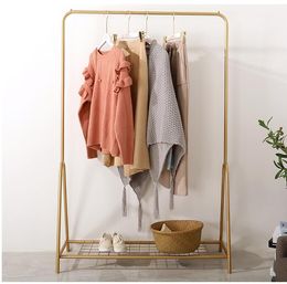 Nordic simple modern coat hanger Bedroom Furniture household floor mounted clothes shelf iron art display rack
