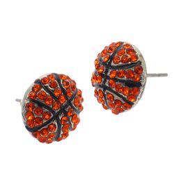 fashion sports Jewellery crystalbasketball diamond stud earrings