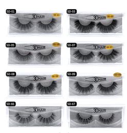 Multistyles 3d Mink Hair Fake Eyelash 100% Thick real mink HAIR false eyelashes natural Extension fake Eyelashes free shipping