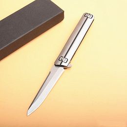 Top Quality Flipper Folding Knife D2 Stone Wash Blade Stainless Steel Handle Ball Bearing Fast Opening Knives EDC Gear