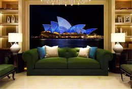 Custom 3D Wallpaper Beautiful Night View Of The Sydney Opera House Living Room Bedroom Background Wall Decoration Mural Wallpaper