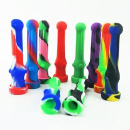 Colourful Silicone NC Kit With 14mm Titanium Tip Nail Silicone Caps Oil Rigs Concentrate Silicone Pipes Dab Straw