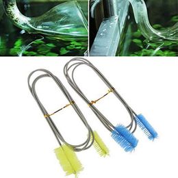 Flexible Cleaning Ended Brush Double Tube Filter Pump Hose clean Brush 155cm for Aquarium Pipe Levert