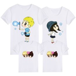 Family Matching Outfits Cotton Summer Print T-shirt Mommy Daughter Father Son Look