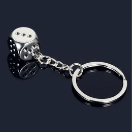 HOT keychains Super Deal New Creative Key Chain Metal Genuine Personality Dice Alloy Keychain For Car Key Ring
