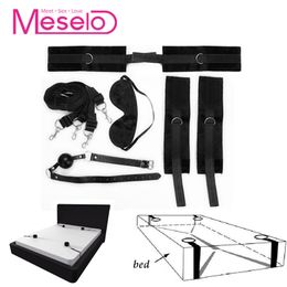 Meselo 6pcs Sex Bondage Adult Bdsm Game Strap On The Bed Slave Sex Toys For Couples Harness Bondage Set Erotic Toys Sex Games Y190716