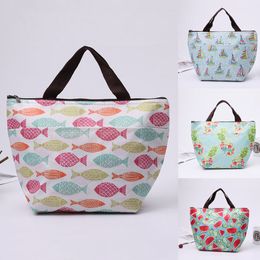 Large Capacity Portable Aluminium Foil Lunch Handbag Camping Waterproof Insulated Lunch Food Bags Oxford Print Lunch Storage Bag VT1563