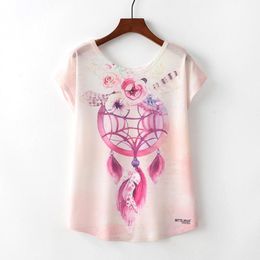 Knitted Summer Novelty Women T Shirt New Harajuku Kawaii Cute Style Bird Crane Print T -Shirt Short Sleeve Tops Trend