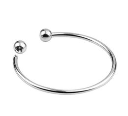 Hot 925 Sterling Silver Fill Open Women Cuff Bangle 60MM/ 65MM Size Fit European Beads Charm Bracelet GD157