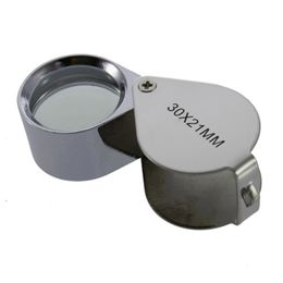 Mini 30X Glass Magnifying Magnifier Jeweler Eye Jewelry Loupe Loop Triplet Jewelers