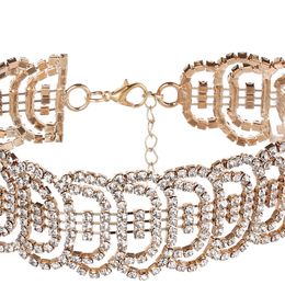 Wholesale- designer ins IT girls luxury shining glittering lovely rhinestone crystal collar choker statement necklace for woman