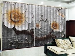 Curtain Three-Dimensional Oil Painting 3D Floral Curtain Living Room Bedroom Beautiful Practical Blackout Curtains