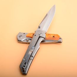 New DA87 Tactical Folding Knife 440C Drop Point Satin Blade Steel Handle EDC Pocket Knives With Retail Box Package