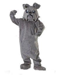 2019 factory new Cool Bulldog Mascot costume Gray School Animal Team Cheerleading Complete Outfit Adult Size