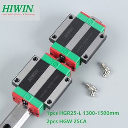 1pcs Original New HIWIN HGR25-1300mm/1400mm/1500mm linear rail/guide + 2pcs HGW25CA /HGW25CC linear Flange Carriage for CNC router parts