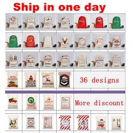 Santa Sacks Monogrammable Christmas Gift Bags SantaSack Drawstring Bag SantaClaus Deer 33 Designs Bulk in Stock YW244-WLL