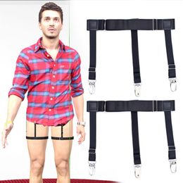 Shirt Stays Garters Holder Men's Suspenders Non-Slip Wrinkle Bandage Unisex Buckle-Free Elastic Adjustable Suspenders for gift