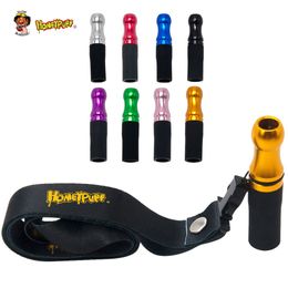 HONEYPUFF Colorful Metal Hookah Mouthpiece ChiCha Narguile Mouth Tips with Hang Rope Strap Cachimba Shisha Accessories