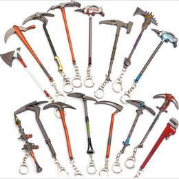 12cm Game Battle Royale Action Pickaxe Toy Anarchy Axe Reaper Keyring gun model Keychain For Fans Kids Toy PUBG AWM Weapons