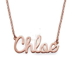 316L stainless steel Personalise Cursive name necklace Customised necklace with black bag locket necklaces chains for women