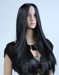FREE SHIPPIN + ++ Sxey Lady Girl Long Straight Black WIG Cosplay Party Full Anime Natural Wigs