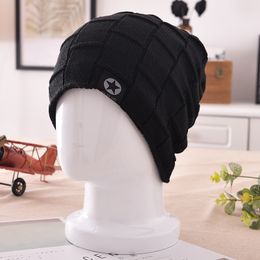 Wholesale-Winter men's knit hat Korean version of autumn and winter wool hats Warm earmuffs outdoor tide riding caps