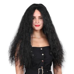 28 Inch Kinky Curly Hair Lace Front Wig Heat Resistant Fibre With Synthetic Black Wigs