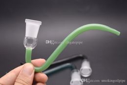 colorful Glass J-Hook Adapter 14 18mm Joint for Glass Pipe Water Bongs Ash Catcher Bowl free shipping