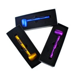 Colorful Aluminum Alloy Glass Smoking Tube Portable Filter Screen Innovative Design Handpipe For Herb Tobacco High Quality Hot Cake DHL Free