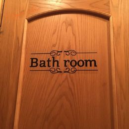 Vintage Wall Sticker Bathroom Decor Toilet Door Vinyl Decal Transfer Vintage Decoration Quote Wall Art