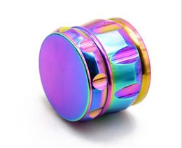 Four-layer dazzling Colour zinc alloy smoke grinder 63mm drum-type manual metal smoke grinder