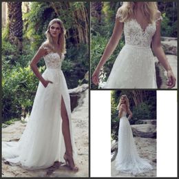 Limor Rosen 2023 New A-Line Lace Wedding Dresses Illusion Bodice Jewel Court Train Vintage Garden Beach Boho Wedding Party Bridal Gowns 1178