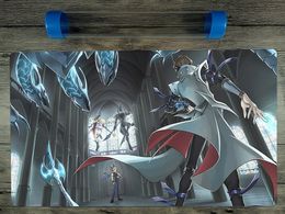 YuGiOh Dark Magician & Blue Eyes White Dragon Playmat Mat Free High Quality Tube