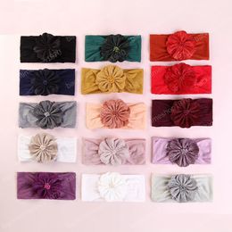 Retro Nylon Headbands for baby girl Cheap Wholesale European Flower beads Princess headbands Boutique Hair accessories 15 Colours 2019