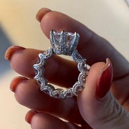 choucong Vintage Flower Promise Finger Ring 925 Sterling Silver Diamond cz Engagement Wedding Band Rings For Women Party Jewellery