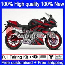 Bodys For KAWASAKI 650R ER6 F 650 R ER-6F 2006 2007 2008 204MY.24 ER 6 F 650R-ER6F ER6F 06 08 ER 6F 06 07 08 Full Gloss red blk Fairing